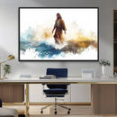 Watercolor Jesus Walking Wall Art Print, Jesus Water Canvas