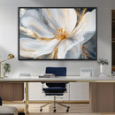 White and Gold Floral Canvas Wall Art - Framed and Ready to by MyGreatCanvas | Canvas Wall Art Prints | Photo Prints & Wall Decor