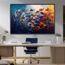 Vibrant Abstract Fish Swarm Art – Colorful Fish Inspired