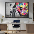 Banksy Print - Street Art Canvas Wall Art - Kids Revealing