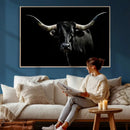 Texas Black Longhorn Bull Wall Art Canvas Print - Western by MyGreatCanvas | Canvas Wall Art Prints | Photo Prints & Wall Decor