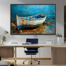 Vintage Boat on Tranquil Waters | Coastal Wall Art for