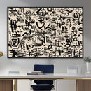 Abstract Love and Chaos Canvas Print, Black Symbols on Beige by MyGreatCanvas | Canvas Wall Art Prints | Photo Prints & Wall Decor