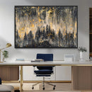 Golden Forest Abstract Wall Art | Dark Forest with Gold