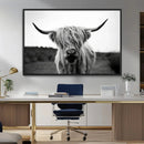 Highland Cow Wall Art | Black and White Farmhouse Decor |