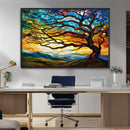 Vibrant Mosaic Tree of Life Wall Art | Stained Glass Style