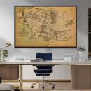 Middle Earth Map Canvas Wall Art – Vintage Fantasy Map