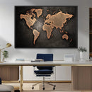World Map Canvas Print – Framed Travel Map Wall Art for