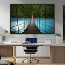 Suspension Bridge Over River Canvas Art | 3-Panel Nature by MyGreatCanvas | Canvas Wall Art Prints | Photo Prints & Wall Decor
