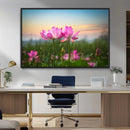 Pink Flower on the Mountain Canvas Print, Framed Pink Flower