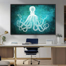 Green Octopus Abstract Wall Art Canvas Print