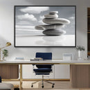 Still Life Black and White Zen Stones Wall Art Canvas,