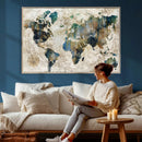 Framed Vintage World Map Wall Art – Abstract Map Canvas by MyGreatCanvas | Canvas Wall Art Prints | Photo Prints & Wall Decor