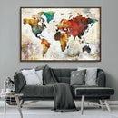 Watercolor World Map Canvas Print – Framed Wall Art for by MyGreatCanvas | Canvas Wall Art Prints | Photo Prints & Wall Decor