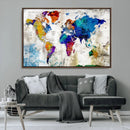 World Map Canvas Print – Framed Travel Map Wall Art for by MyGreatCanvas | Canvas Wall Art Prints | Photo Prints & Wall Decor