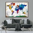 World Map Canvas Print – Detailed Map of the World Wall Art by MyGreatCanvas | Canvas Wall Art Prints | Photo Prints & Wall Decor