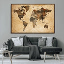 Push Pin World Map Canvas Print – Framed Travel Tracker Wall by MyGreatCanvas | Canvas Wall Art Prints | Photo Prints & Wall Decor