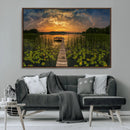 Lake and Flower Wall Art Canvas Print