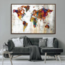 Vintage World Map Canvas Wall Art Print, Warm Tone Global by MyGreatCanvas | Canvas Wall Art Prints | Photo Prints & Wall Decor