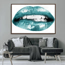 Blue Lips Wall Art Canvas Print