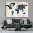 World Map Canvas Print – Framed Travel Map Wall Art for by MyGreatCanvas | Canvas Wall Art Prints | Photo Prints & Wall Decor