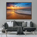 Sunset and Beach at Night Wall Art Canvas Print