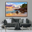 Tropical Island Beach Sunset Canvas Print