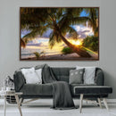 Tropical Island Sunset on the Beach Palms Wall Art Canvas by MyGreatCanvas | Canvas Wall Art Prints | Photo Prints & Wall Decor