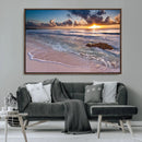 Sea Ocean Sunset Beach Wall Art Canvas Print