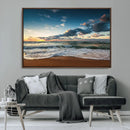 Ocean Beach Wall Art Canvas Print Sunset Artwork Print