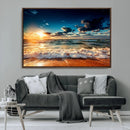 Golden Hour Sunset Over Ocean Waves Wall Art Canvas Print | by MyGreatCanvas | Canvas Wall Art Prints | Photo Prints & Wall Decor