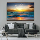 Vibrant Ocean Sunrise Over Golden Beach Waves, Giclee Canvas by MyGreatCanvas | Canvas Wall Art Prints | Photo Prints & Wall Decor