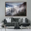 Beautiful Rising Fog in Winter Mountain Landscape- Framed