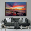 Glorious Sunset on The Beach Wall Art Canvas Print