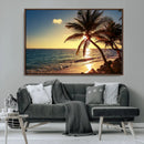 Sunset Palm Trees Wall Art Canvas Print