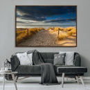 Ocean Beach Dark Clouds Wall Art Canvas Print