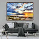Sunset On The Ocean Wall Art Canvas Print
