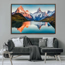Landscape Mountain and Lake View Wall Art Canvas Print