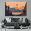 Modern Boho Sunset Canvas Print, Mountain Landscape Triptych