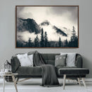Large Foggy Mountain Forest Wall Art Canvas Print | Misty