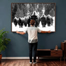 Bison Herd in Snow Wall Art Canvas Print | Rustic Western by MyGreatCanvas | Canvas Wall Art Prints | Photo Prints & Wall Decor