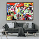 Picasso Style Art Abstract Canvas Wall Art Print , Colorful