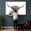 Scottish Highland Cow Cattle Art Print Wall Art Canvas Print
