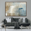 Abstract Blue and Beige Wall Art, Modern Minimalist Canvas