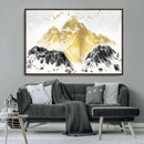 Golden Mountain Triptych Wall Art Canvas Print, Modern