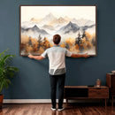 Abstract Mountain Wall Art | Misty Mountain Forest and