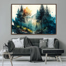 Watercolor Trees Forest Abstract Wall Art Canvas Print,
