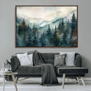 Serenity Forest Wall Art Canvas | Foggy Mountain Landscape