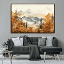 Golden Autumn Forest Wall Art Canvas | Mountain Landscape
