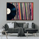 Vinyl Record and Album Collection Canvas Wall Art - Retro